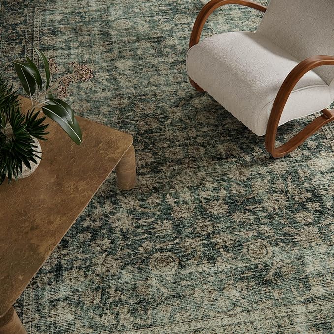Washable Living Room Area Rug: 9x12 Rugs for Bedroom Vintage Stain Resistant Non Slip Low Pile Large Boho Carpet for Kitchen Dining Room Farmhouse Kids Room Nursery