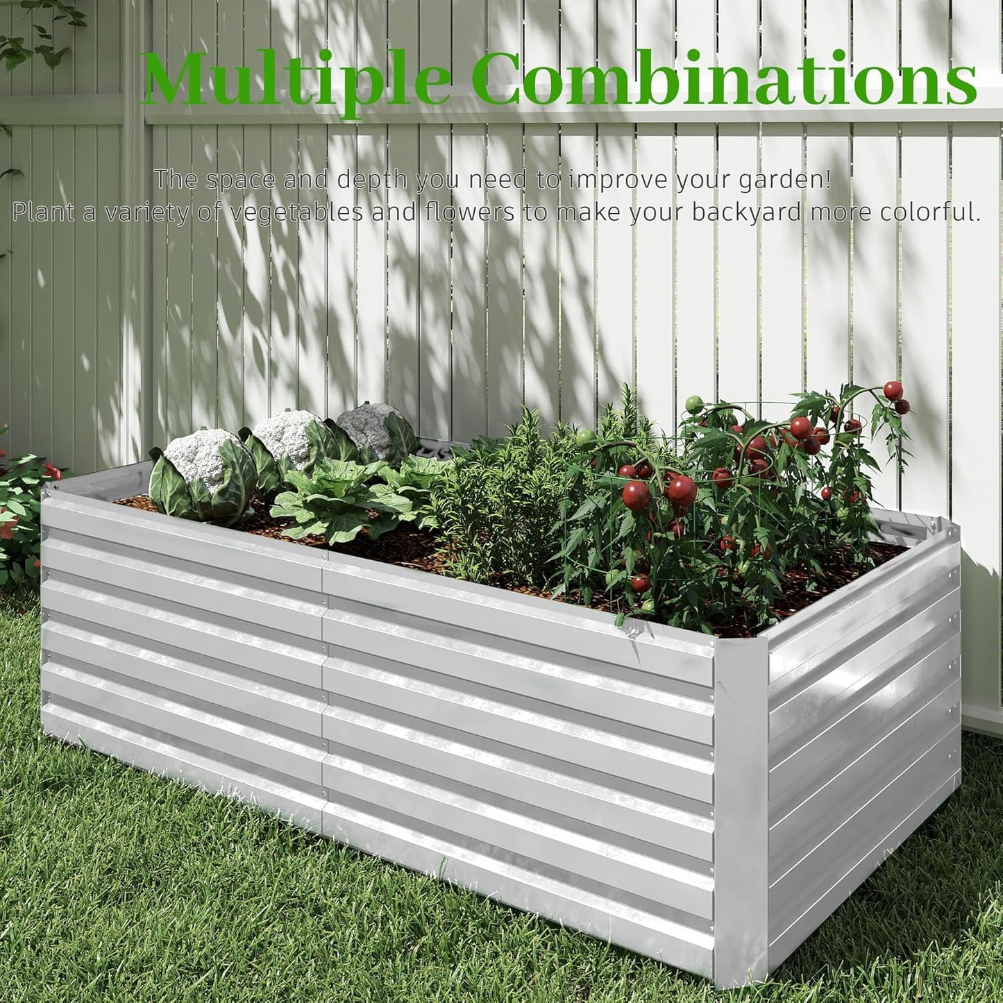 6x3x2 ft Raised Garden Bed, Large Metal Planter Raised Beds, Planters for Outdoor Plants for Vegetables, Flowers, Herbs, Fruits, and Succulents.(4 Pcs)