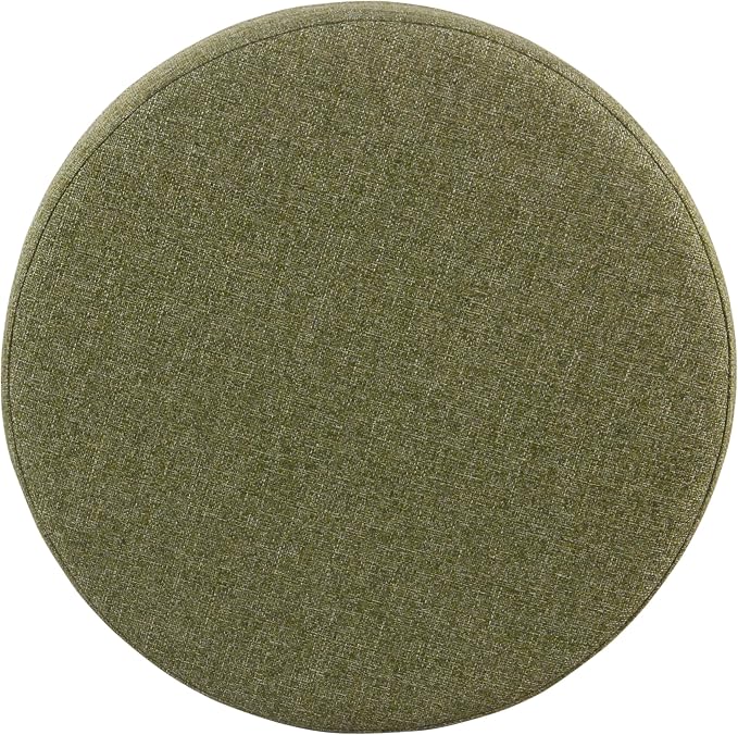 HomePop 19" Round Storage Ottoman - Green Tweed