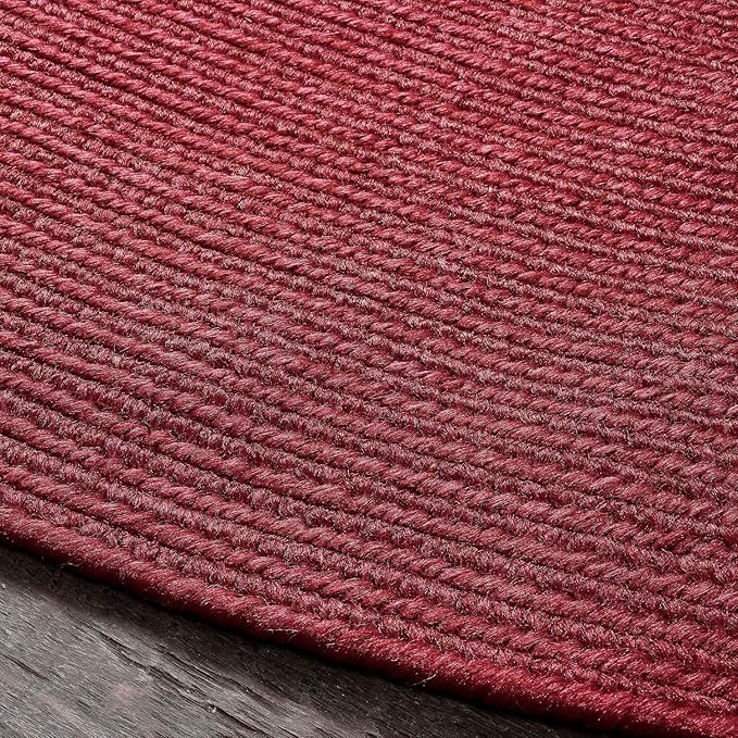 Superior Indoor Outdoor Area Rug, Handwoven Reversible Braided Home Decor for Living Room, Kitchen, Dining Room Floors, Patio, Front Porch, Deck, Modern, Boho, Farmhouse Style, 8' x 10', Burgundy