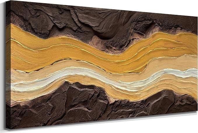 Acocifi Earth Tone Abstract Canvas Wall Art 40"x20", Textured Painting | Textured Neutral Canvas Painting, Modern Minimalist Wall Decor for Living Room Bedroom Office Home Decor, Easy To Hang