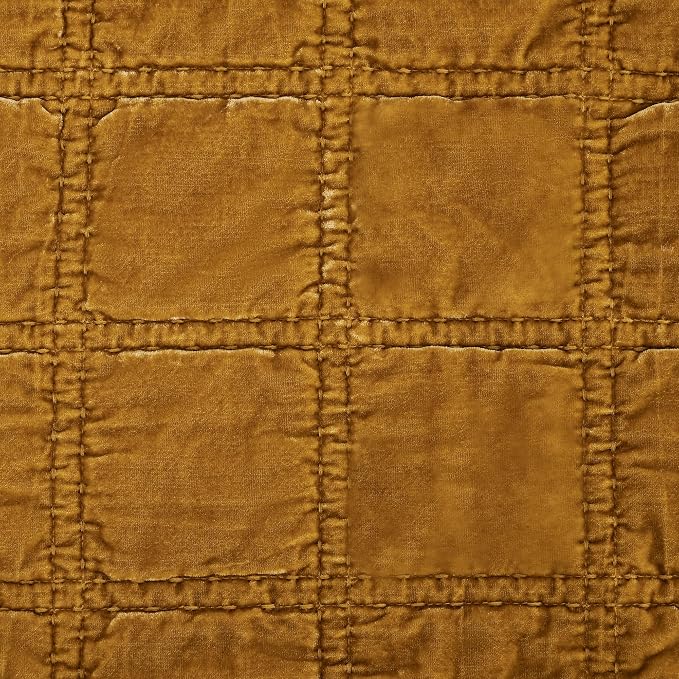 HiEnd Accents Stella Faux Silk Velvet Throw Blanket Saffron, 50x60 inch, Double Stitch Plush Soft Cozy Blankets, Luxury Decorative Throws for Couch, Bed, Sofa, Chair