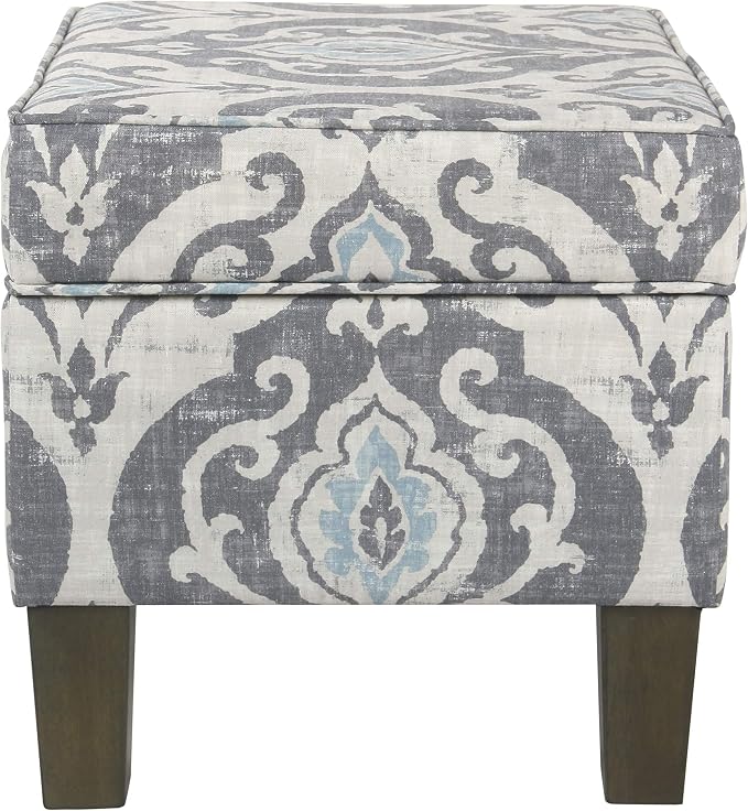 HomePop 22" Modern Rectangular Storage Ottoman - Suri Blue