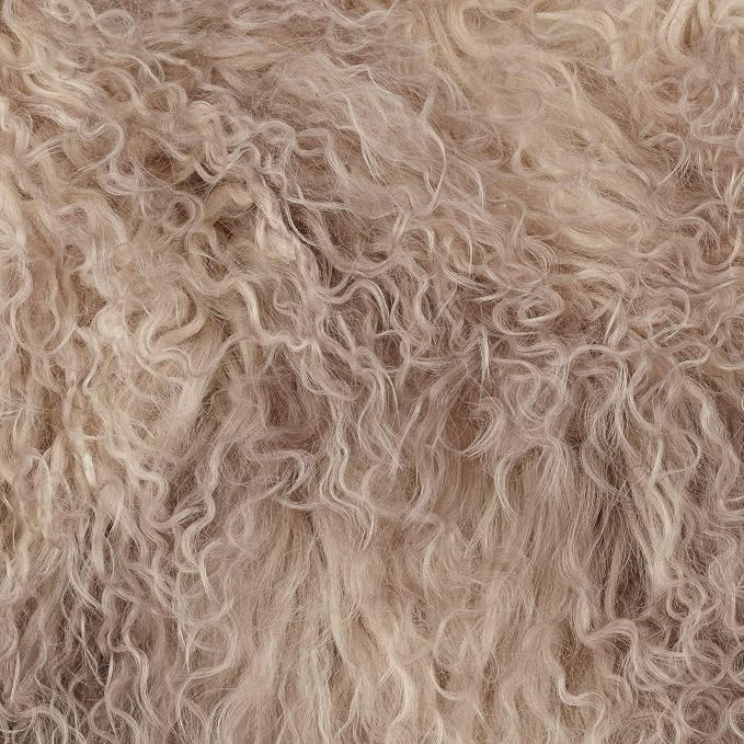 SARO LIFESTYLE Mongolian Lamb Fur Poly Filled Throw Pillow