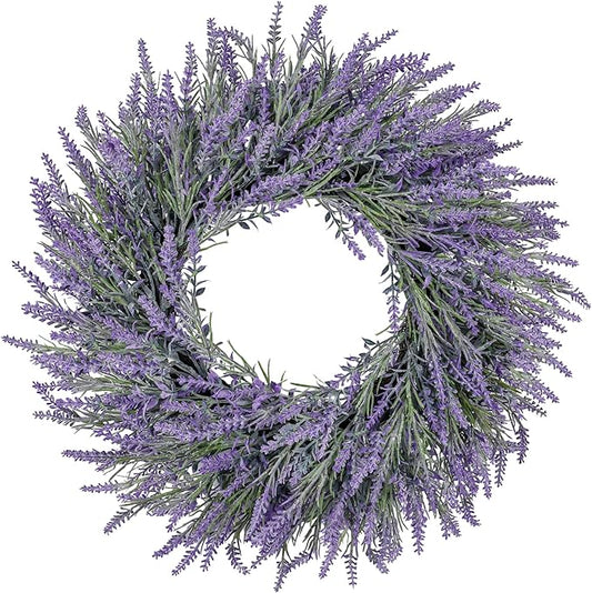 26 Inch Large Lavender Wreaths for Front Door Outside Summer Spring Wreaths for Front Door Floral Wreath All Season for Wedding Farmhouse Porch Wall Room Home Decor
