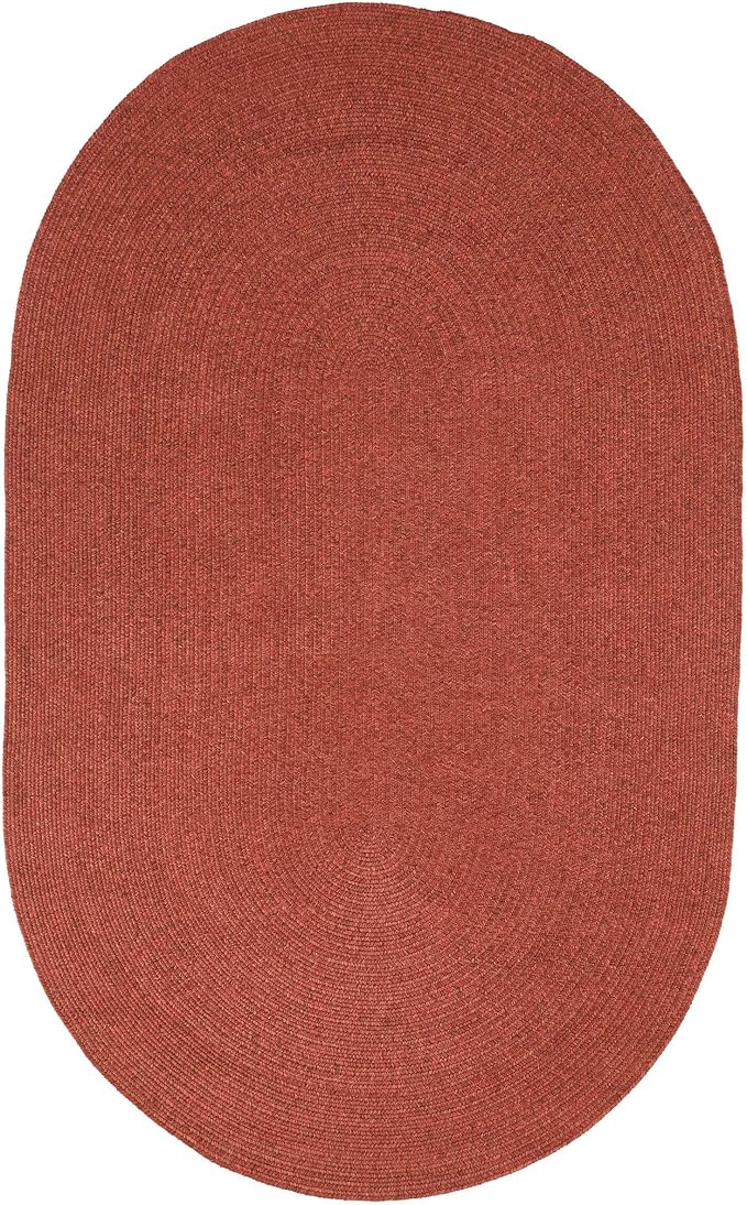 Superior Jute Oval Indoor Area Rug, Brick, 4' x 6' Oval