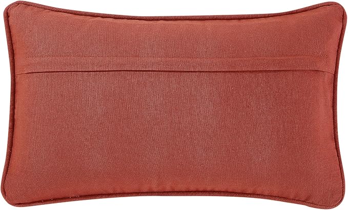 Boho Living Jada Premium Woven Design, Decorative Throw, Living Room Décor, (1) 12" x 20" Pillow Cover with Insert, Rust