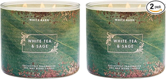 Bath & Body Works White Tea & Sage 3-Wick Candle 2-Pack