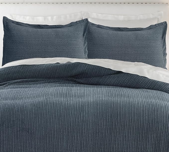 Standard Pillowcase Set of 2 20X26 Pillow Covers Cotton Bed Pillow Shams Soft Decorative Pillow Cases with Envelope Closure, Blue Grey