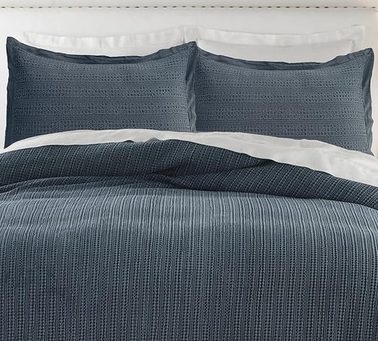 Standard Pillowcase Set of 2 20X26 Pillow Covers Cotton Bed Pillow Shams Soft Decorative Pillow Cases with Envelope Closure, Blue Grey