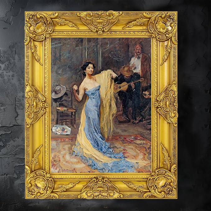 ArtXO Ornate Wooden Gold 12x16 Picture frames, Picture Frame for Photo Frame,Canvas Frames,Art Panels Frame,Paintings,Artwork,Corner Ornaments Gold Frames,12x16 Frame without Acrylic Glass and Backing