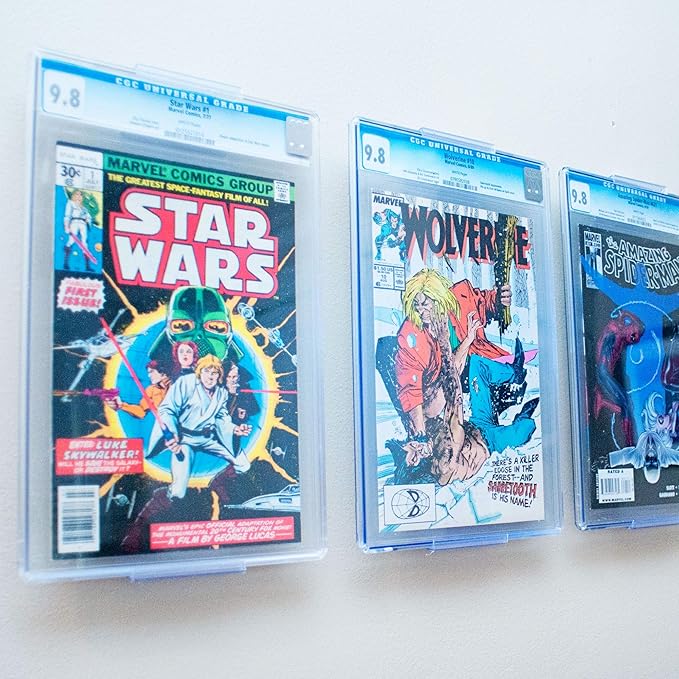 CollectorMount Comic Mount 3 Pack, Comic Book Shelf Stand or Wall Mount Display, Invisible and Adjustable