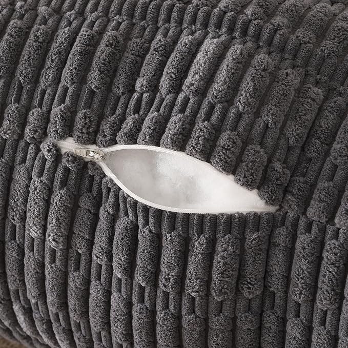 Large Reading Pillow for Sitting Up with Arms,Gray Corduroy | Back Pillow for Adults Backrest,19" Sitting Pillow Supports Reading,Gaming & Relaxing in Bed,Couch,Floor Corners