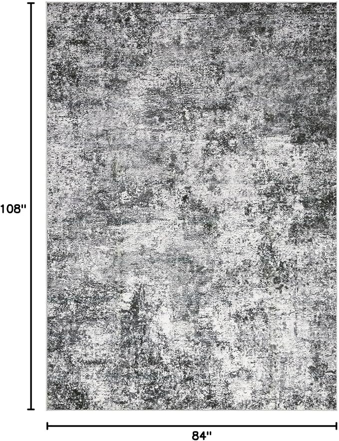 DMOYEST Area Rug Living Room Rugs - 7x9 Large Soft Indoor Neutral Modern Abstract Low Pile Washable Rug Carpet for Bedroom Dining Room Farmhouse Home Office - Grey