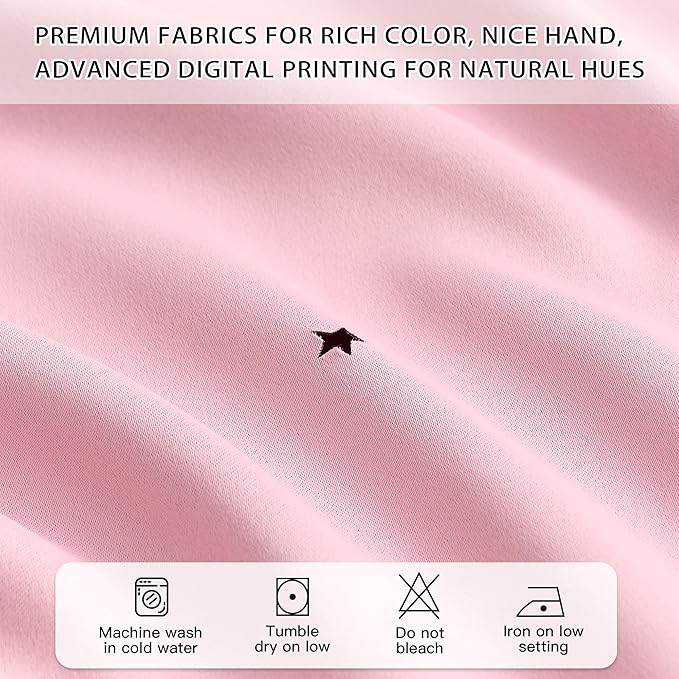 XiDi Blackout Light Pink Curtains Star with Sheer Overlay for Girls Bedroom Living Room 84 Inches Long 2 Panels Nursery Kids Princess Room Darkening Drapes Grommet Window Curtains Baby Pink 52x84