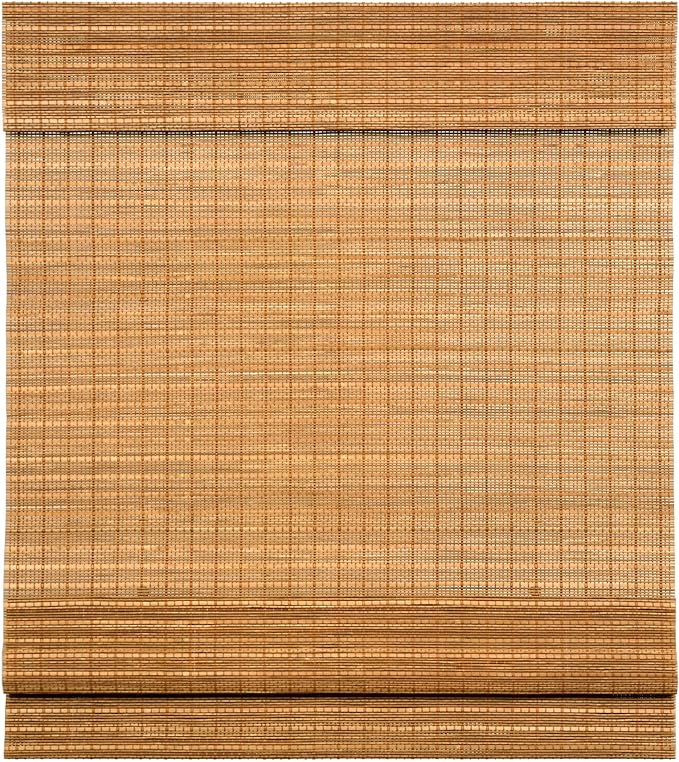 LazBlinds Cordless Bamboo Roman Shades for Windows, 39'' W x 60'' H | Natural Light Filtering Bamboo Window Blinds, Bamboo Blinds for Bedroom Living Room Office Indoor