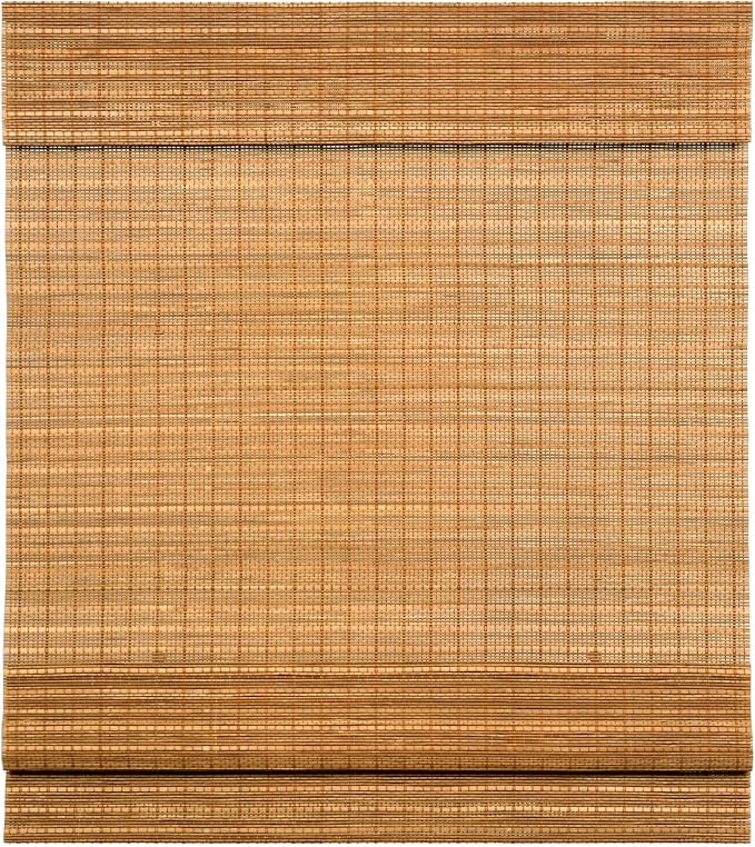 LazBlinds Cordless Bamboo Roman Shades for Windows, 23'' W x 60'' H | Natural Light Filtering Bamboo Window Blinds, Bamboo Blinds for Bedroom Living Room Office Indoor