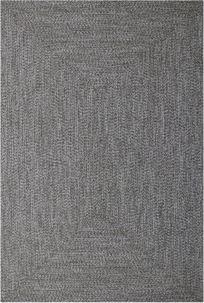 Superior Large Indoor/Outdoor Area Rug, Multi-Tone Reversible Braided Floor Decor for Patio, Front Porch, Entryway, Living Room, Office, Nursery, Artistic Home, 3' x 5', Canvas-White