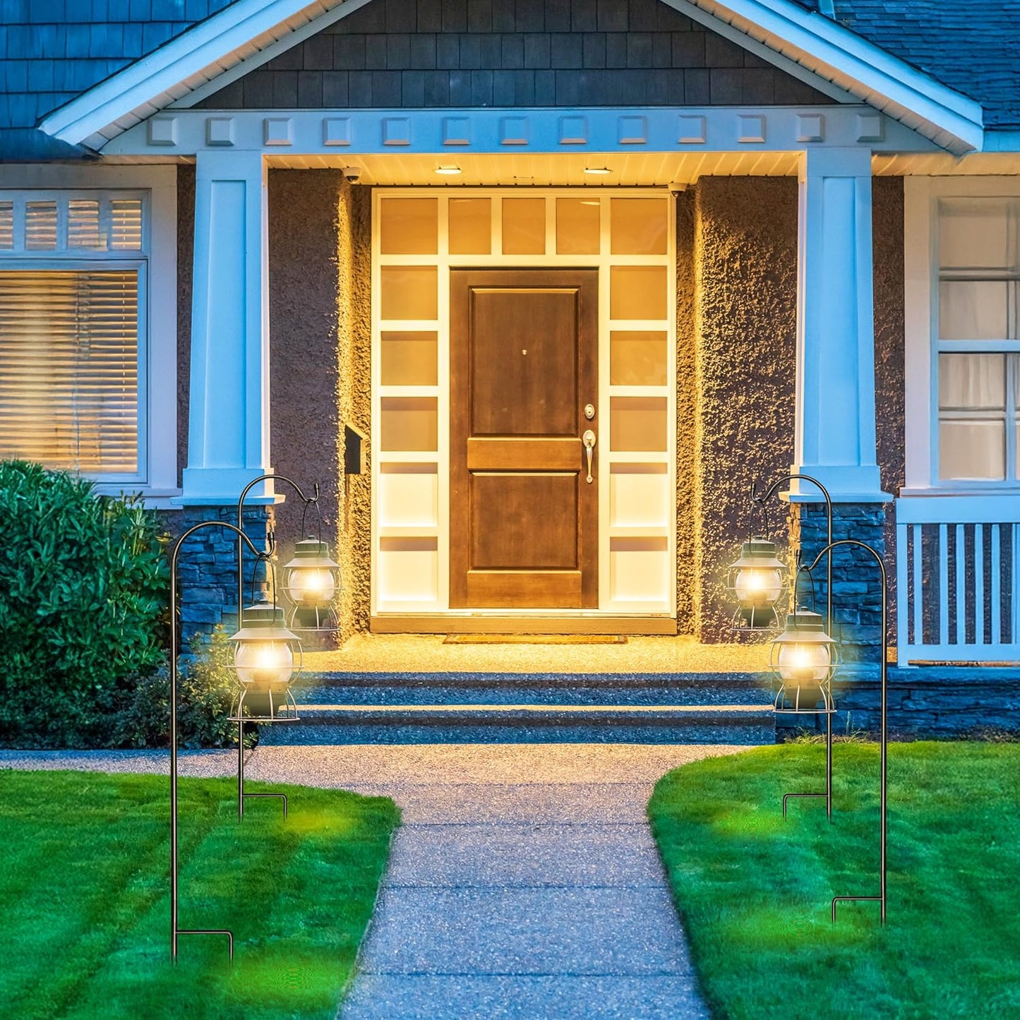 Sorbus Shepherds Hooks for Outdoor - Set of 6 Extendable Garden Planter Stakes for Bird Feeders, Outdoor Décor, Plants, Lights, Lanterns, Flower Baskets, and More! Heavy Duty - Up to 6.5 Lbs. (6 Pack)