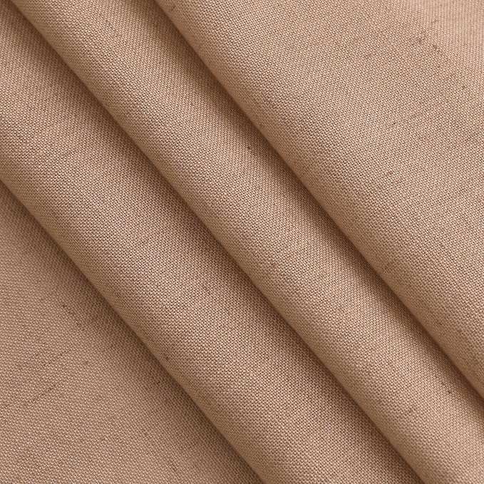 Nanspring Peach Linen Curtains 102 Inches Long Rod Pocket Back Tab Drapes 2 Panels Set for Girl Kids Bedroom Light Filtering Semi Sheer Peach Curtain 102 Length for Patio Door Bedroom 52x102