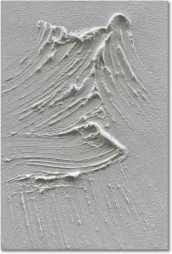Hand-Painted Canvas Wall Art White Texture Abstract Oil Painting Minimalist Art Painting Bedroom Dining Room Living Room Office Wall Decoration 36x24 inches