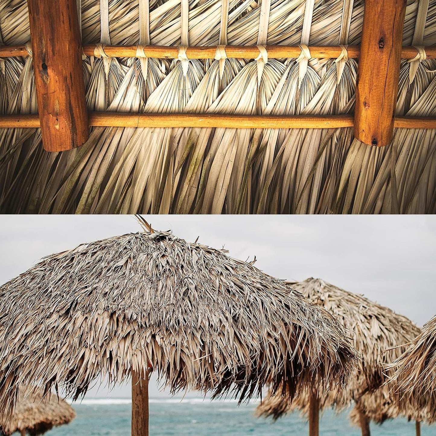 78.8" Tiki Straw Roof Thatch –Mexican Style Artificial Palm Thatch Rolls Tiki Bar Hut Grass Duck Boat Blinds Grass Palapa Thatch Roofing for Garden Patio Umbrella Covers Fence Party Decoration