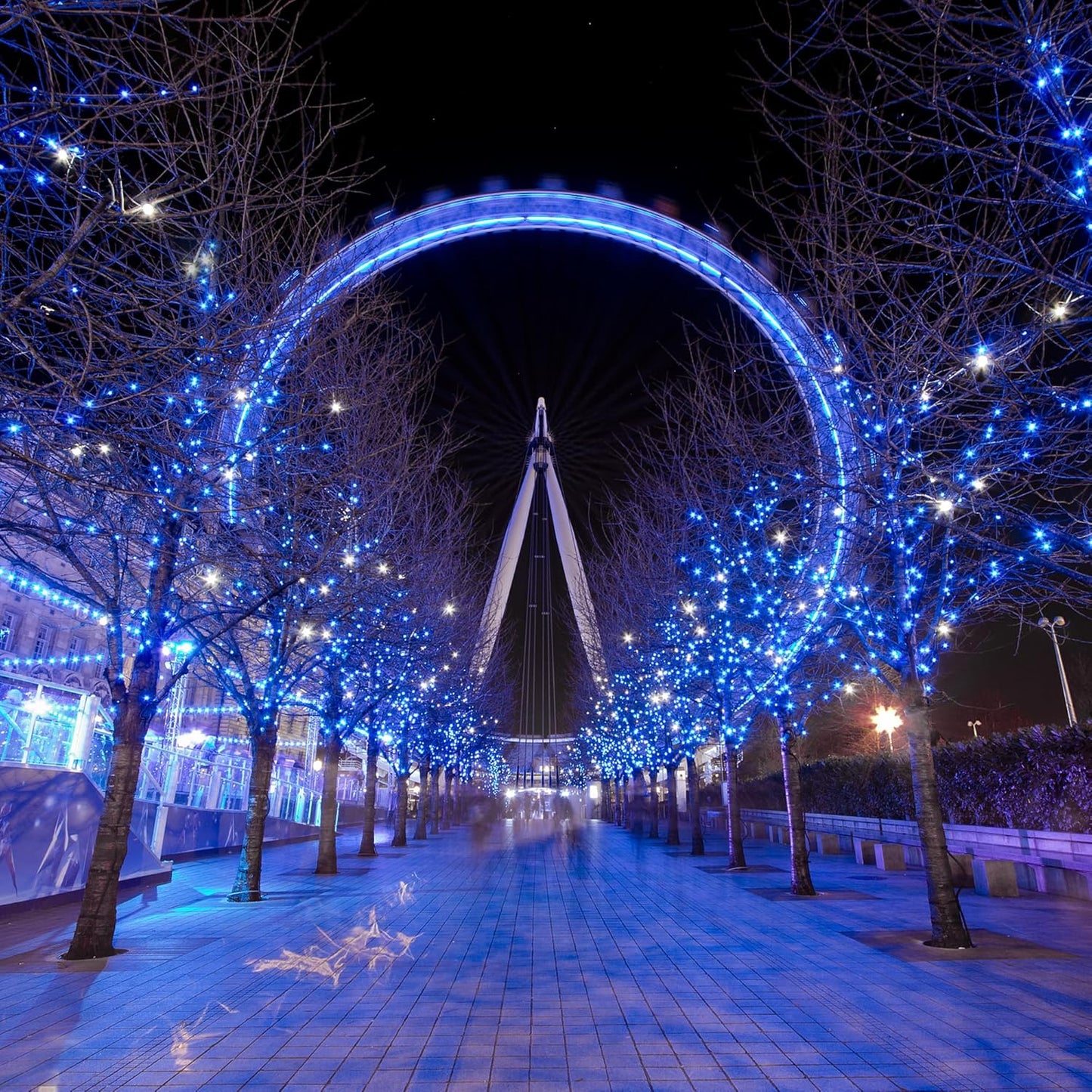 2-Pack 200 LED Solar Fairy Lights Outdoor, Upgraded Oversize Lamp Beads & Super Bright Solar String Lights Outoor, 8 Modes Solar Lights for Garden Patio Decorations（Blue&White）