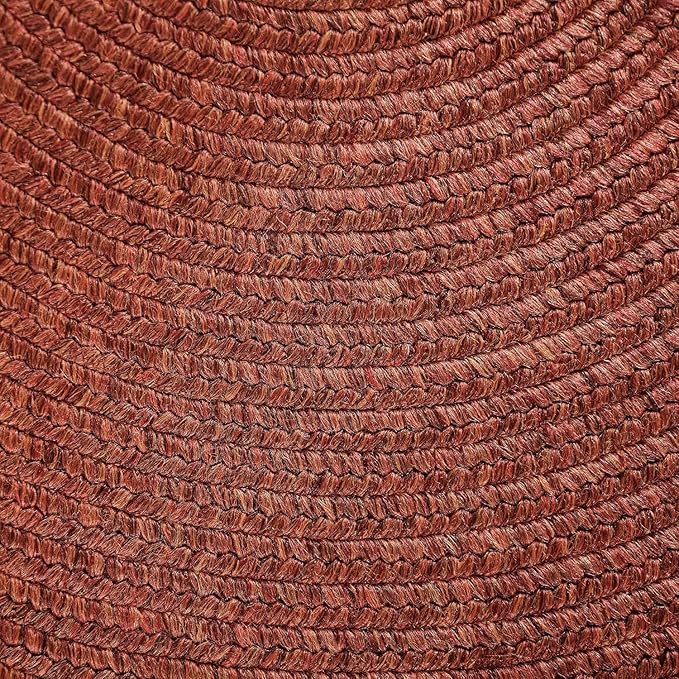 Superior Indoor Outdoor Area Rug, Handwoven Reversible Braided Home Decor for Living Room, Kitchen, Entryway, Patio, Front Porch, Deck, Modern, Boho, Farmhouse Style, 5' x 8', Brick