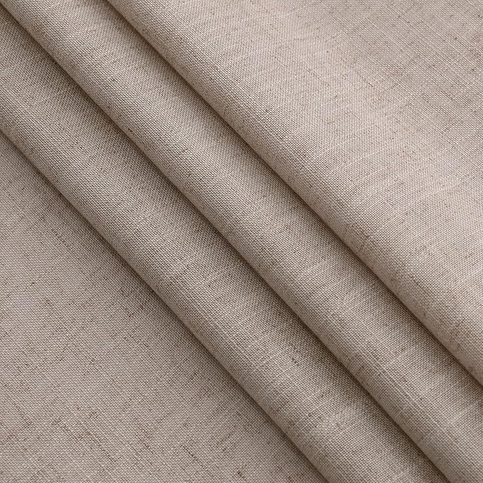 Oatmeal Linen Curtains 120 Inch Extra Long for Living Room Back Tab Light Filtering Semi Sheer Drapes Modern Farmhouse Boho Decor Cotton Textured Curtain for Floor to Ceiling High Window 52x120