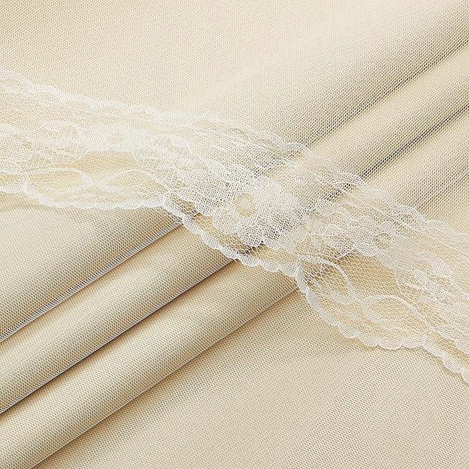 XiDi Beige Double Layer Curtains with Sheer Overlay for Girls Bedroom Living Room 2 Panels Beige Blackout Curtains 96 Inches Long for Kid Nursery Room Decor Thermal Insulated Grommet Drapes W34 x L96
