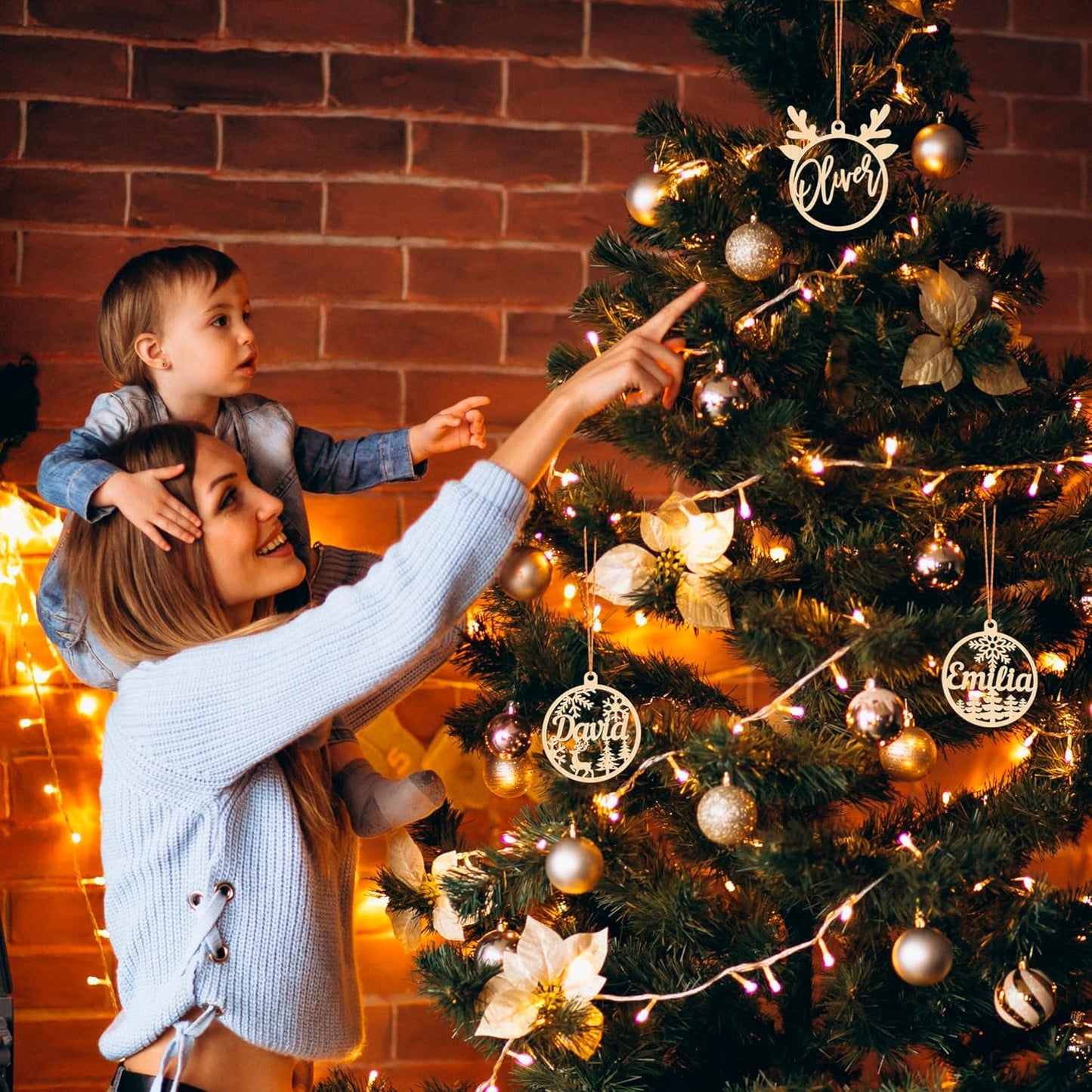 Personalized Christmas Ornaments with Names - Custom Christmas Ornament for Kids and Adults, Custom Ornaments for Christmas Tree Personalized Ornaments with Name