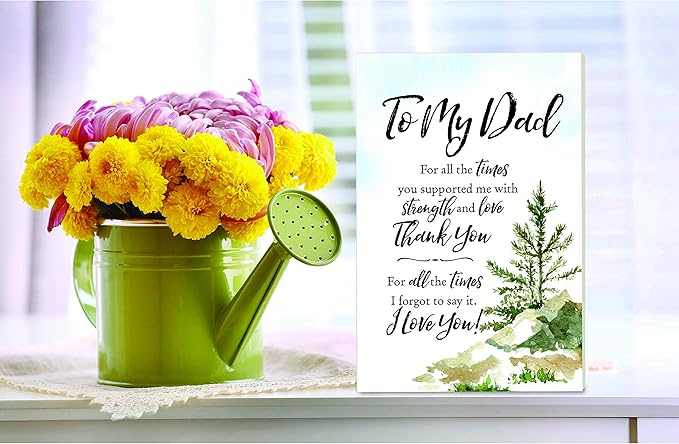 DEXSA To My Dad Wood Plaque with Inspiring Quotes 6"x9" - Elegant Vertical Frame Wall & Tabletop Decoration | Easel & Hanging Hook | Christian Family Religious Home Decor Saying | Made in the USA