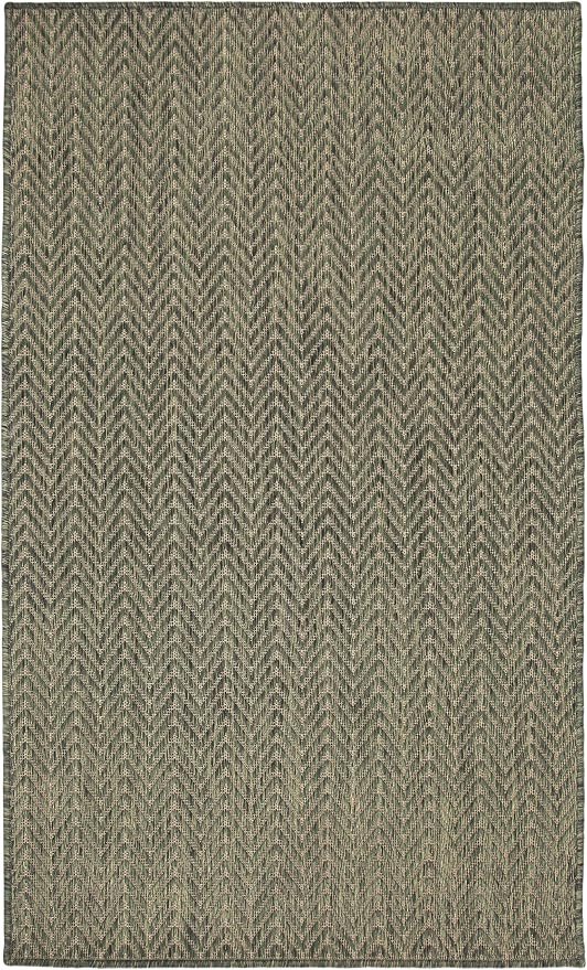 Nourison Home Horizon Indoor/Outdoor Green 3' x 5' Area Rug - Easy Clean, Non Shedding, Bed Room, Living Room, Dining Room, Kitchen (3' x 5')