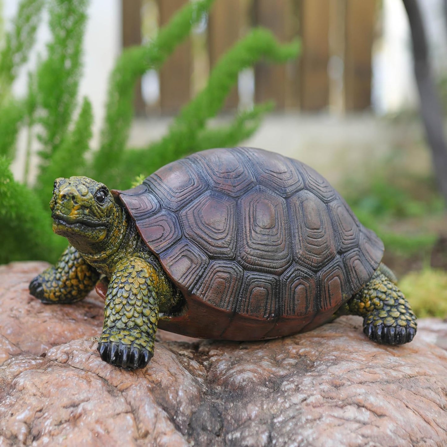 Weather-Resistant Resin Turtle Statue Decoration, Exquisite Handicraft, Artistic Simulation Animal Sculpture, Suitable for Outdoor Gardens, Courtyards, Ponds, Colorful Holiday Decoration Gifts