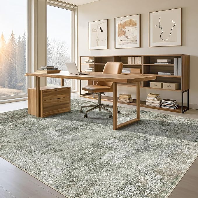 Tortania Area Rug Living Room Rugs - 5x7 Washable Large Soft Neutral Boho Moroccan Bohemian Farmhouse Rug Indoor Floor Carpet for Bedroom Under Dining Table Home Office Decor - Olive Brown
