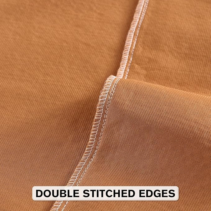 FUTEI Rust Chenille Throw Pillow Covers 26x26 Inch Set of 2,Soft Striped & Diamond Textured Euro Pillow Shams,Modern Home Decor for Couch Living Room