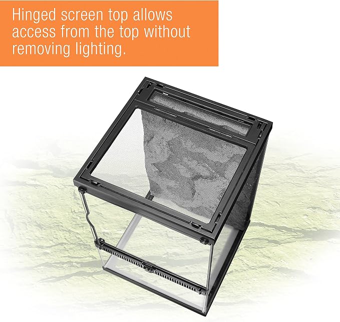 Zilla 11 Gallon Glass Tropical Vertical Habitat Starter Kit for Small Tree Dwelling Reptiles & Amphibians