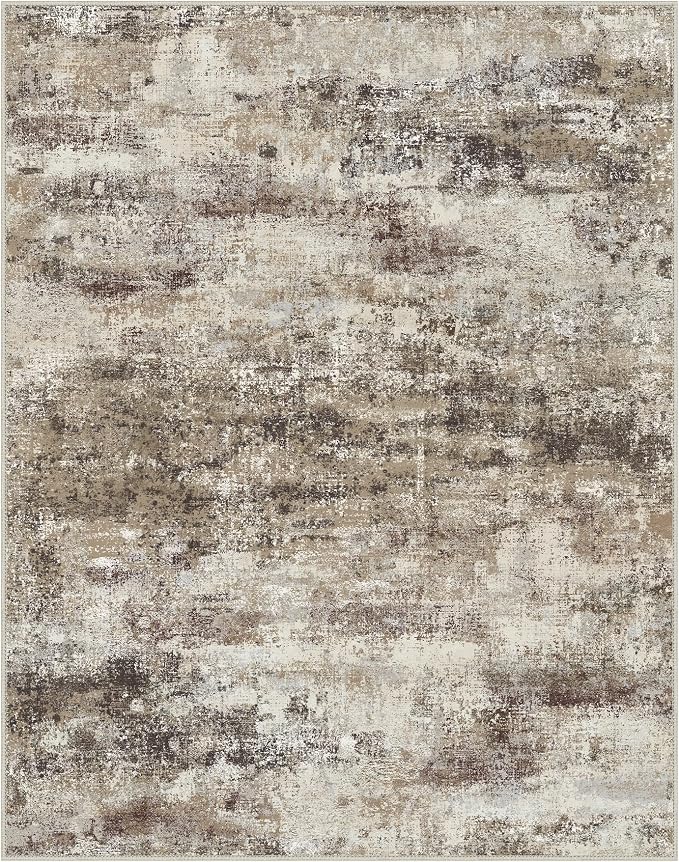 BEIMO Area Rugs 6x9 for Living Room Bedroom, Modern Abstract Machine Washable Rug, Large Soft Low Pile Floor Carpet with Non Slip Backing for Dining Room, Beige/Brown