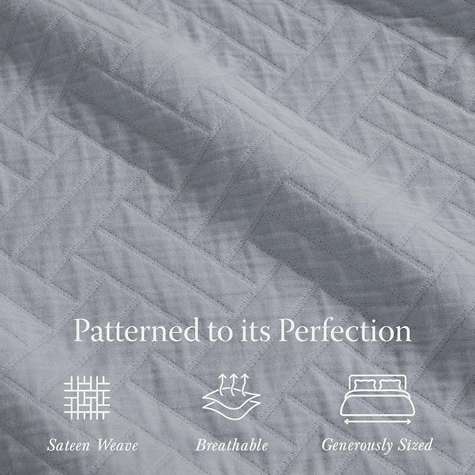 Threadmill Luxury Cotton Blankets for Queen Size Bed | All-Season 100% Cotton Queen Size Blanket | Jacquard Cozy Lightweight, Soft Breathable Coverlet fits Full Size Bed, 90x92 | Scottish Grey