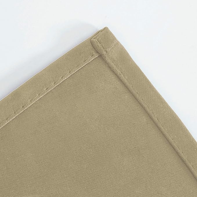 LEMOMO Beige Blackout Curtains 34 x 54 Inch Length/Set of 2 Curtain Panels/Thermal Insulated Room Darkening Blackout Curtains for Bedroom