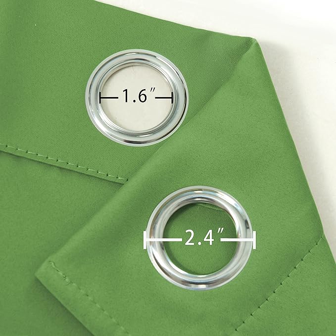 LEMOMO Light Green Blackout Curtains/42 x 84 Inch/Set of Two Panels Grommet Bedroom Curtains