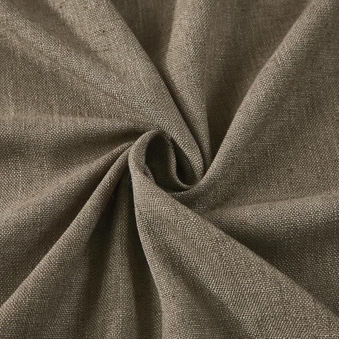 Vision Home Brown Pinch Pleated Semi Sheer Curtains Textured Linen Blended Light Filtering Window Curtains 84 inch for Living Room Bedroom Pinch Pleat Drapes with Hooks 2 Panels 40" Wx84 L