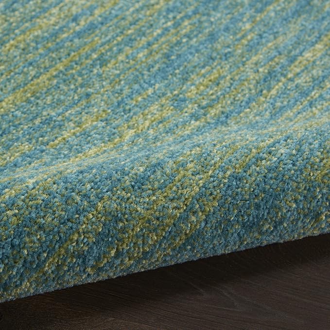 Nourison Home Nourison Essentials Blue Green 2'2" x 10' Area Rug - Easy Clean, Non Shedding, Bed Room, Living Room, Dining Room, Kitchen (10' Runner)