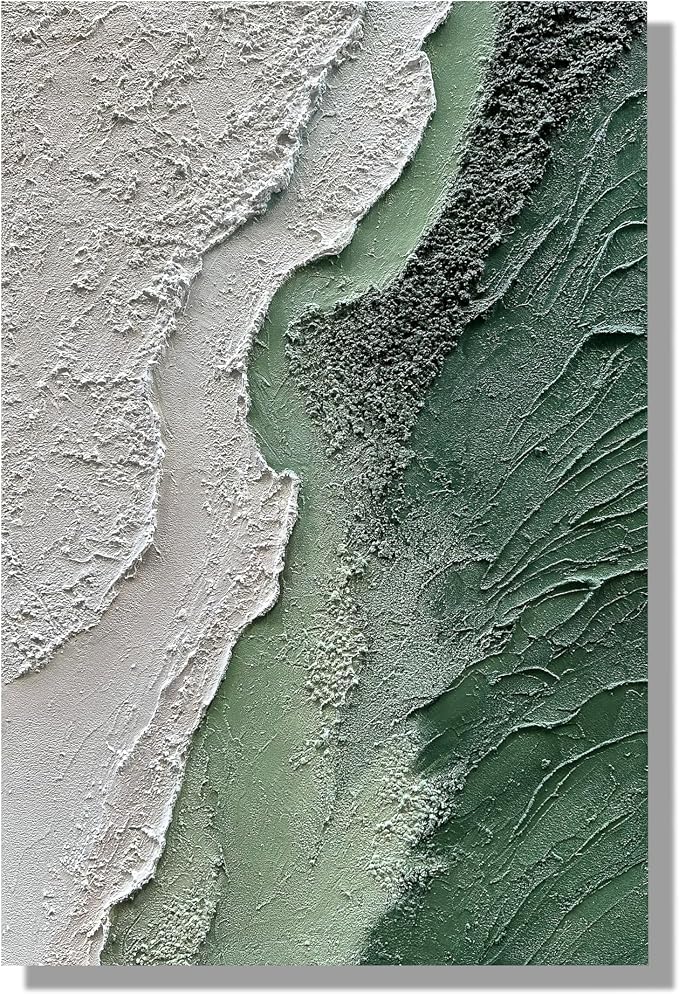 Diathou Art Hand-painted texture decorative painting featuring abstract coastal landscape art oil painting, for home, office corridor wall decoration art 36x24 inches
