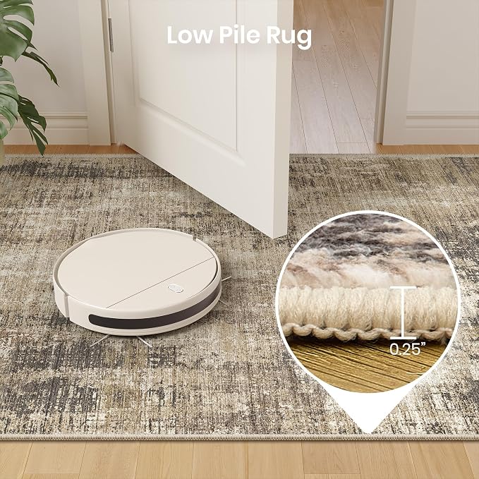 Valenrug Washable Rugs 8x10 - Stain Resistant 8x10 Area Rugs for Living Room, Non Slip Backing Abstract Large Area Rugs for Bedroom, Folable Machine Washable Area Rug(8'x10', Taupe)