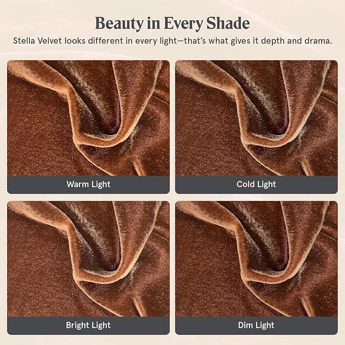 HiEnd Accents Stella Faux Silk Velvet 3 Piece Duvet Cover Set with 2 Pillow Shams, King, Copper Brown, Romantic Western Modern Traditional Style Bedding, 1 Comforter Cover and 2 Pillow Cases