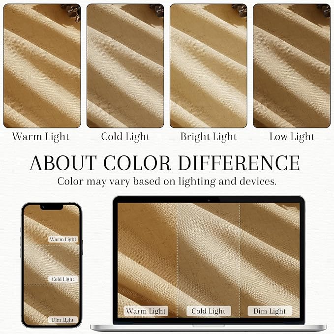 Gold Yellow Cafe Curtains 30 Inch Length Linen Privacy Light Filtering Pleated Short Curtain Rod Pocket Back Tab Design Shabby Chic Kitchen for Bathroom Laundry Room Small Window 2 Panels 26Wx30L