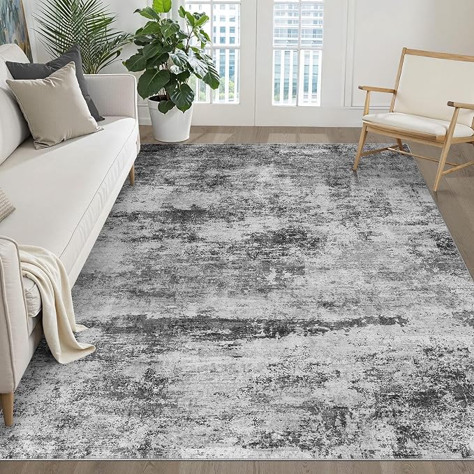 6x8 Area Rug Living Room: Washable Large Abstract Neutral Modern Soft Rug Stain Resistant Indoor Floor Non-Slip Accent Carpet for Bedroom Nursery Playroom Dining Room Office Dorm Home House Decor