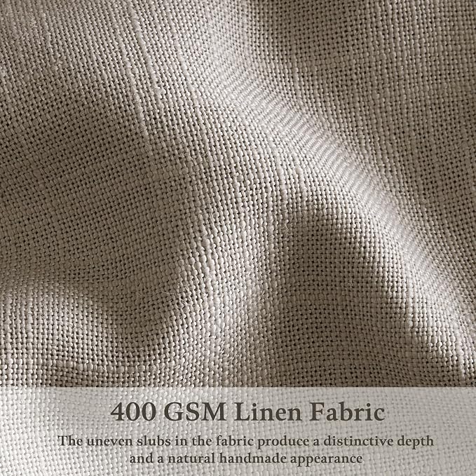 Pinch Pleated Linen Curtains 98 Inches Long 2 Panels for Living Room Bedroom Tan Brown Burlywood Taupe Drapes Back Tab Country Farmhouse Burlap Foor to Ceiling Curtains with Hooks Rings W50xL98