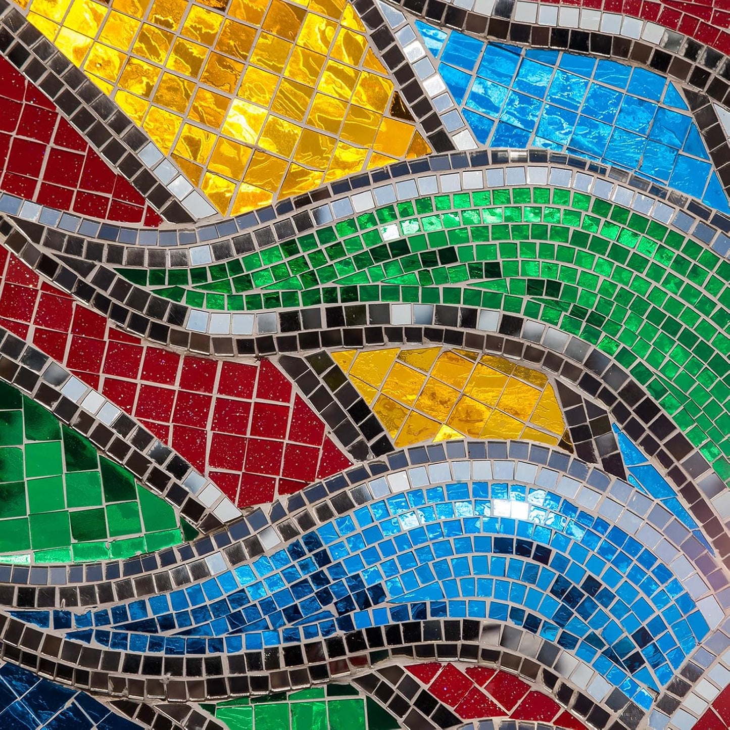 MECCANIXITY Self Adhesive Glass Mirror Mosaic Tiles 3200 Pcs 5 x 5 mm Disco Tiles for Craft Decoration Glass Mirror Disco Ball 2 Rolls (Purple/Silver)